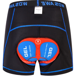Pantaloncini intimo da ciclismo da uomo Pantaloncini da ciclismo MTB leggeri e traspiranti imbottiti in gel,modello: L Blu e Rosso precio