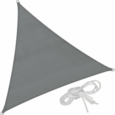 vela ombreggiante triangolare in polietilene, grigio - telo ombreggiante, ombreggiante, telo vela ombreggiante - 400 x 400 x 400 cm - grigio