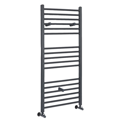 Hudson Reed Artle Scaldasalviette Piatto di Design Verticale - Termoarredo Bagno ad Acqua Calda - Acciaio Antracite - 507W - 1200 x 400mm