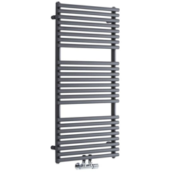 Hudson Reed Magera Scaldasalviette Moderno di Design Verticale - Termoarredo Bagno con Attacchi Centrali - Acciaio Antracite - 334W - 1065 x 500mm precio
