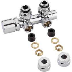 Hudson Reed Valvola Multiblock ad 'H' Per Termosifoni e Scaldasalviette - Raccordo Maschio 3/4' - Adattatori Ø12mm Rame - Controllo Manuale precio