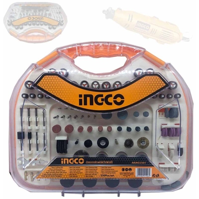 Set 250 accessori per smerigliatrice a stelo - Ingco AKMG2501