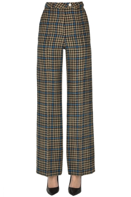 Checked print trousers