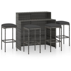 Set Bar da Giardino 5 pz con Cuscini Grigio - Grigio - Vidaxl características