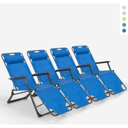 4 Sedie sdraio spiaggia giardino pieghevole multiposizione Emily Lux Zero Gravity | Blu características