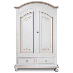 Armadio In Legno Shabby Chic Mod Cipolla Bianco Decorato Filo Nocciola en oferta