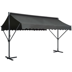 Tenda Parasole con Piedistallo 400x300 cm Antracite - Grigio - Vidaxl en oferta