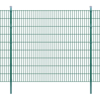 YOUTHUP Pannello di recinzione 2D giardino con paletti 2008x1830 mm 10m verde - Verde