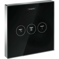 Shower Tablet ShowerSelect Valvola in vetro, da incasso, 3 consumatori, colorazione: cromo/nero - 15736600 - Hansgrohe en oferta