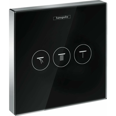 Shower Tablet ShowerSelect Valvola in vetro, da incasso, 3 consumatori, colorazione: cromo/nero - 15736600 - Hansgrohe