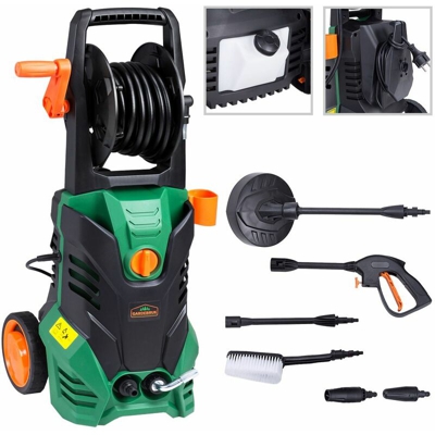 Idropulitrice 135 bar | 1800 Watt | Accessori Tubo alta pressione 8m Cavo elettrico 5m Portacavi - Gardebruk