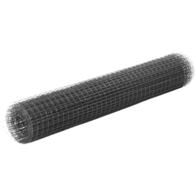 Recinzione in Rete per Pollaio in Acciaio e PVC 10x1 m Grigio - Grigio - Youthup