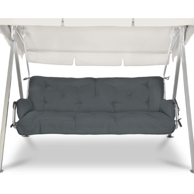 Beautissu Cuscini per dondoli e altalene da Giardino Flair HS - 2 braccioli e Un soffice Cuscino Grande Grigio grafite