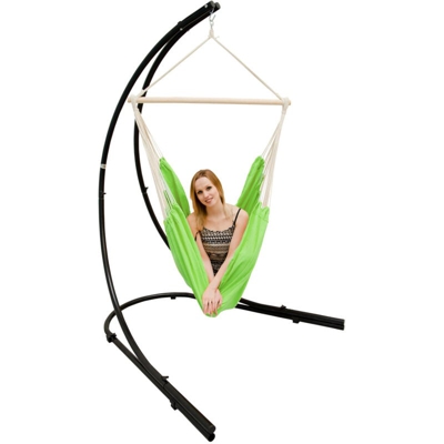 Amanka - Supporto Amaca con XXL Sedia Sospesa 360° Poltrona Dondolo Giardino Verde Lime