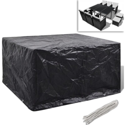 vidaXL Telo di copertura per mobili in polirattan con 8 occhielli 172 x 113cm - Nero en oferta