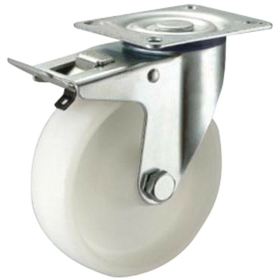 Wolfpack - Piastra in nylon per ruote industriali con freno 80 mm