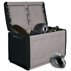 Baule in Resina Multiuso Cassapanca da Giardino per Interno Esterno Contenitore precio