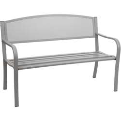 Panca panchina 2 posti da giardino HWC-F52 acciaio verniciato grigio en oferta