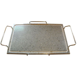 Griglia Bistecchiera Piastra In Pietra Lavica Con Manici In Acciaio 31740V Cm 25X40(31742) características