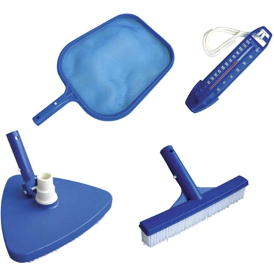 Kit de Limpieza 4 Piezas: Recogehojas, Limpiafondos, Termómetro y Cepillo - K058CBX - Kokido