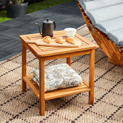 Deuba Tavolino Washington in legno di acacia oliato interno esterno 45x45x45cm giardino terrazzo patio balcone características