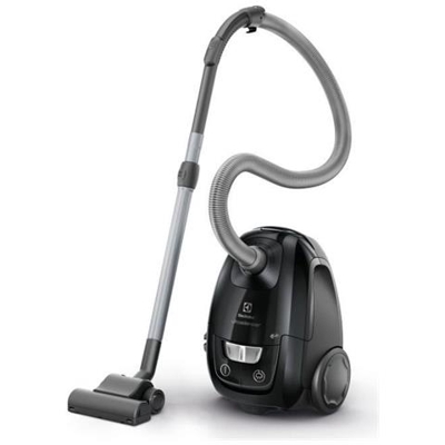 Eusc64-eb - Aspirapolvere A Tanica Con Sacco - 68db Silenzioso - 3.5l - Raggio Xxl 12m - Spazzola Parquet - Nero