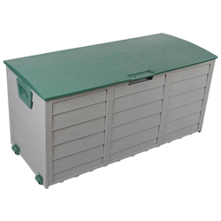 Mobili Rebecca - Rebecca Mobili Box Baule Giardino Garage Verde 290 Lt Plastica 2 Ruote 52x112x49 en oferta