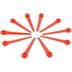 10x lame compatibile con Gardena 2414, 8840, 8841, 9823, 9825, AccuCut (Art.-Nr. 2417-20) tosaerba - rosse, plastica - Vhbw en oferta