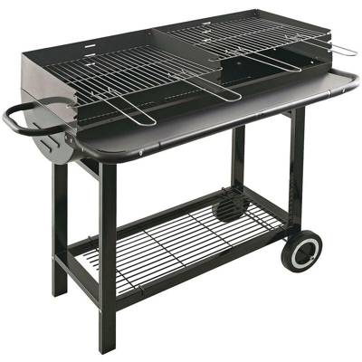 Maggiore - Barbecue in lamiera a carbonella o legna con braciere interno e griglia da 75x37 cm - Frankystar