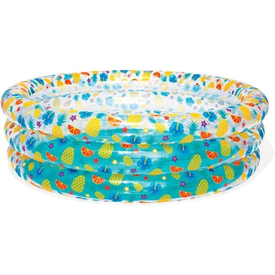 Bestway - Piscina Rotonda 170cm Gonfiabile Fuoriterra Trasparent Bambini Giardino 3 Anelli