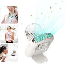 Mini ventola da appendere al collo con specchio cosmetico Ventilatore portatile senza lama a mani libere Ventilatore portatile ricaricabile Ventola precio