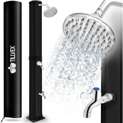 Doccia solare da giardino, 35 litri, con rubinetto e soffione a pioggia, collegamento per tubo da giardino - Tillvex precio