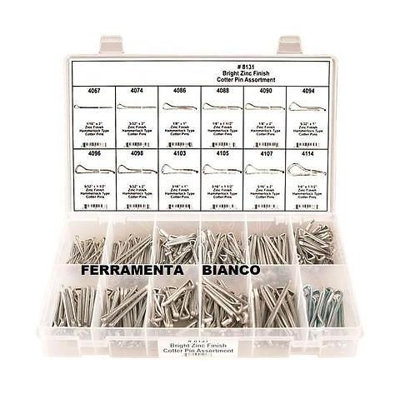 ASSORTIMENTO 555 SET DI COPPIGLIE semplici PERNI FERMI PEZZI IN BOX