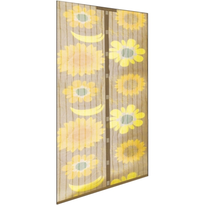 Irs Zanzariera a Tenda Magnetica per Porte Decoro Fiori 140cm 2 Pannelli da 70cm x 250cm