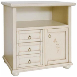 Mobile Porta Tv In Legno Shabby Chic Avorio Patinato Decorato en oferta