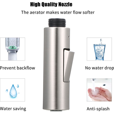 Con valvola di non ritorno, soffione di ricambio per doccia, nichel spazzolato