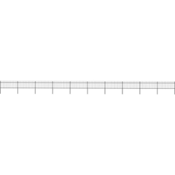 Recinzione da Giardino con Punta a Lancia Acciaio 17x0,8m Nera - Nero - Youthup precio