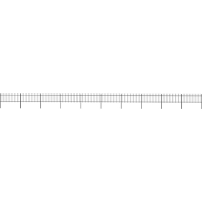 Recinzione da Giardino con Punta a Lancia Acciaio 17x0,8m Nera - Nero - Youthup