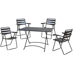 Set pranzo da giardino 4 posti con tavolo e sedie pieghevoli salvaspazio características