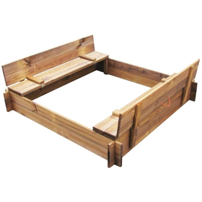 Sabbiera in Legno Impregnato Quadrata - Marrone - Youthup