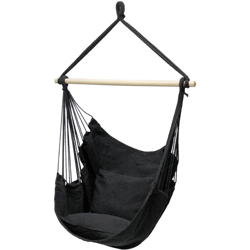 Amaca sedia a dondolo seduta singola cotone + 2 cuscini color antracite poltrona precio