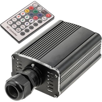 BeMatik - Sorgente di luce a LED per fibra ottica illuminatore 1x18W RGBW 25 mm RF