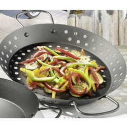 Padella Griglia Forata per Barbecue BBQ con Manici 30cm in Acciaio Antiaderente en oferta