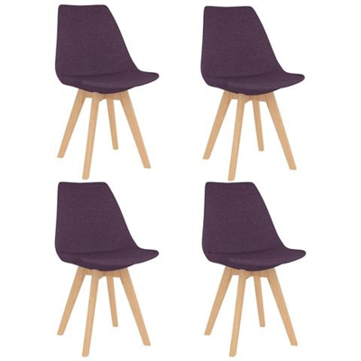 Sedie Da Pranzo 4 Pz Viola In Tessuto