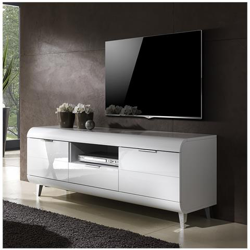 Vega Porta Tv 2 Ante 1 Cassetto Bianco Lucido en oferta