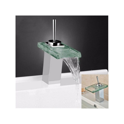 Miscelatore Monocomando Rubinetto Cascata Vetro Rubinetteria Lavabo Bagno