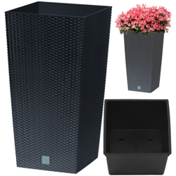 Vaso di fiori Rato 7,2 litri con inserto 17 x 17 x 32,4 cm in colore antracite. en oferta