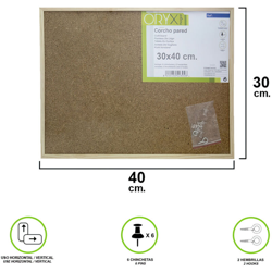 Cork Wall 30x40 cm. Cornice in legno con 6 perni AFT 03081190 precio