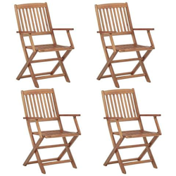 Sedie Da Giardino Pieghevoli 4 Pz In Legno Massello D'acacia en oferta