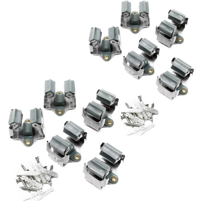 Ganci portascope a muro set 10 pezzi Supporto a parete scope mop mazze acciaio